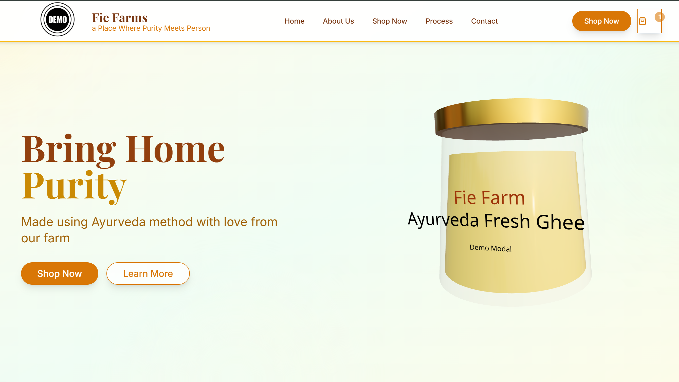 Farm Fresh 3D - Ayurveda-based animated ghee store